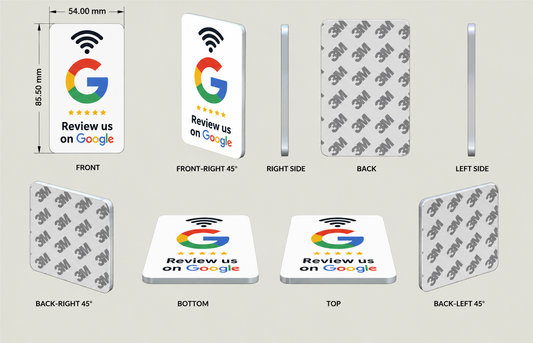 RECTANGLE NFC GOOGLE REVIEW CARDS — DIRECT FROM THE FACTORY